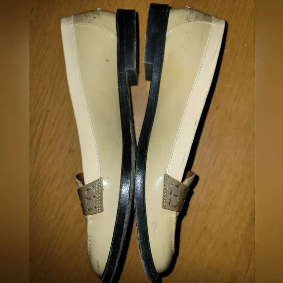 💖FENDI Beige Colorblock Patent Leather Penny loafers, EU 37 - Picture 6 of 11